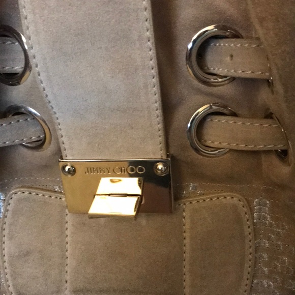 Jimmy Choo Suede Metallic Hobo Bag - Picture 1 of 2